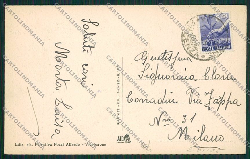 Piacenza Vicobarone cartolina EE7455 – retro