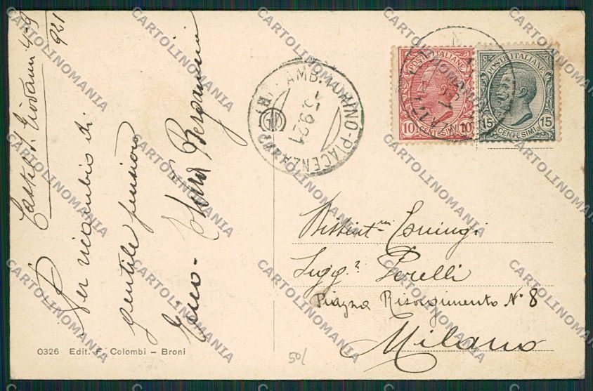 Piacenza Castel San Giovanni cartolina EE7457 – retro