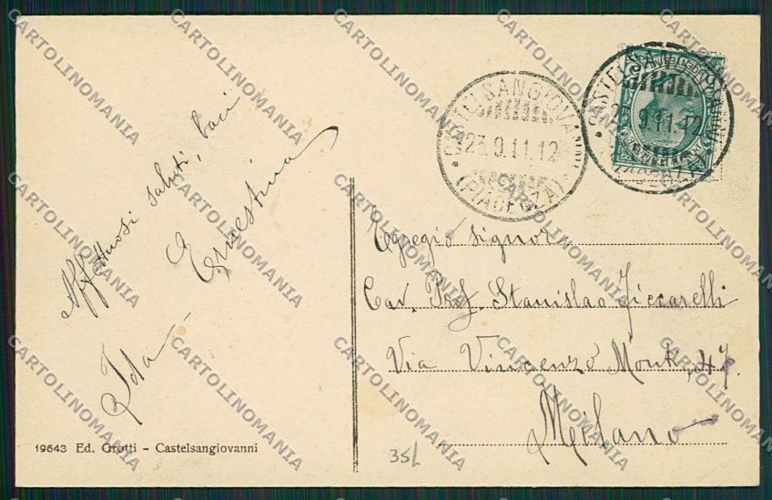 Piacenza Castel San Giovanni cartolina EE7460 – retro