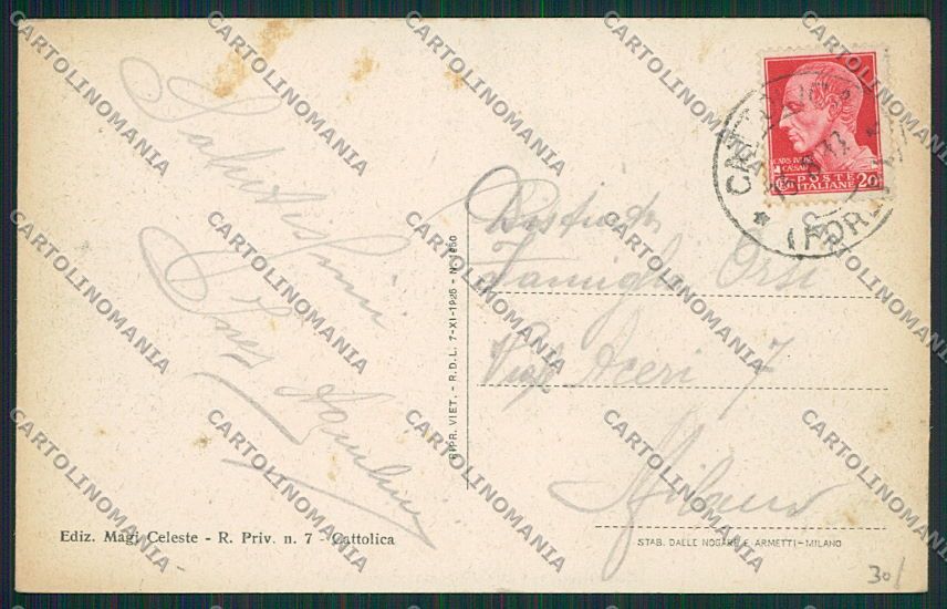 Rimini Cattolica cartolina EE7493 – retro