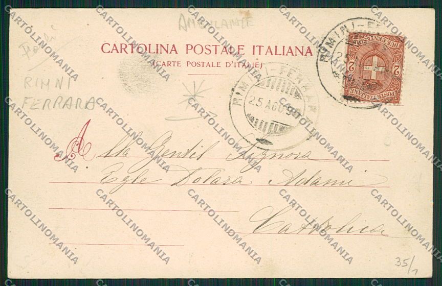 Rimini Bellaria cartolina EE7501 – retro