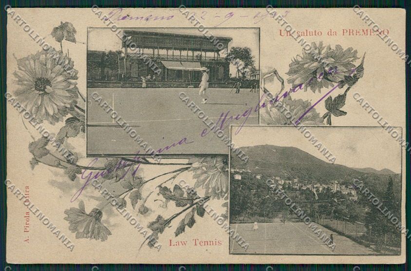 Verbania Premeno Tennis PIEGATA cartolina EE7525 – fronte