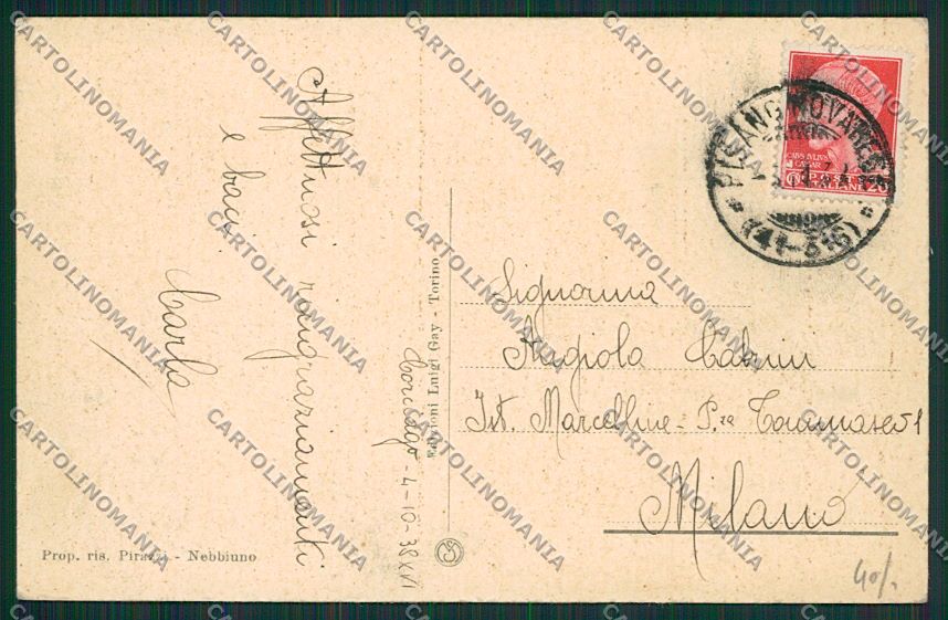 Novara Nebbiuno Corciago cartolina EE7537 – retro