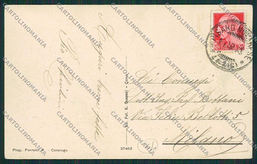 Novara Nebbiuno Corciago cartolina EE7538 – retro