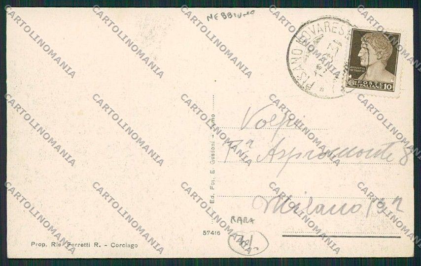 Novara Nebbiuno Corciago cartolina EE7539 – retro