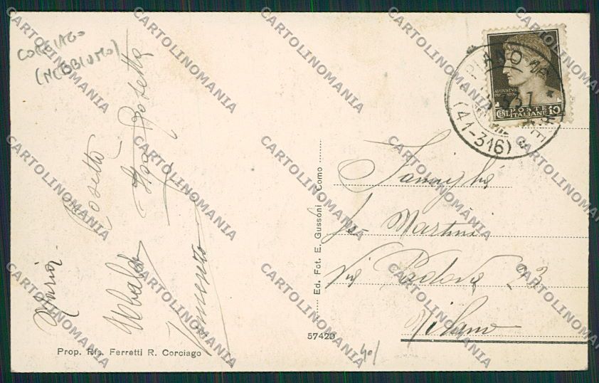 Novara Nebbiuno Corciago cartolina EE7541 – retro