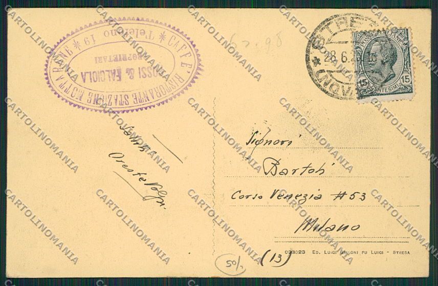 Verbania Stresa Mottarone Treno cartolina EE7578 – retro