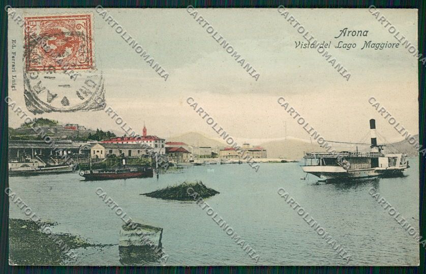 Novara Arona Battello cartolina EE7614 – fronte