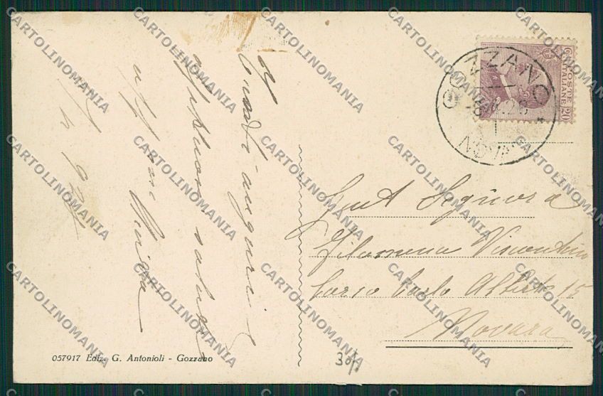 Novara Gozzano STRAPPINI cartolina EE7641 – retro