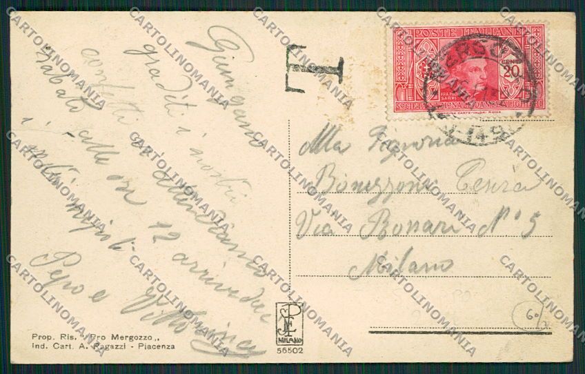 Novara Mergozzo Saluti da Stazione STRAPPO cartolina EE7650 – retro