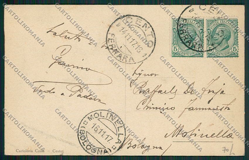 Ferrara Cento PIEGHINA STRAPPINO cartolina EE7703 – retro