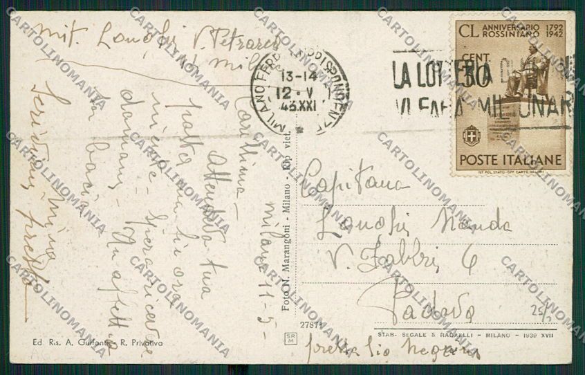 Milano Cusago cartolina EE7733 – retro