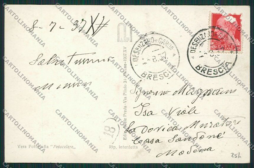 Brescia Desenzano Battello Foto cartolina EE7808 – retro