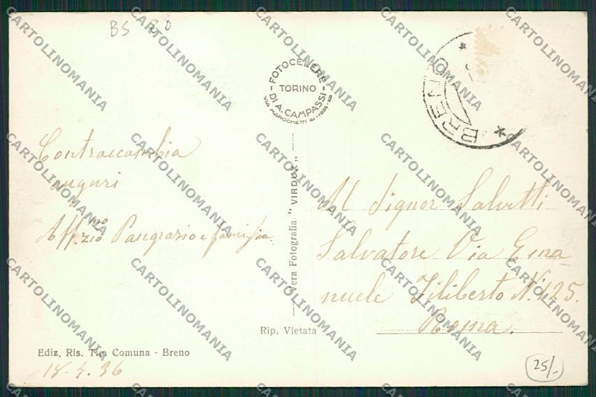 Brescia Breno Foto cartolina EE7853 – retro