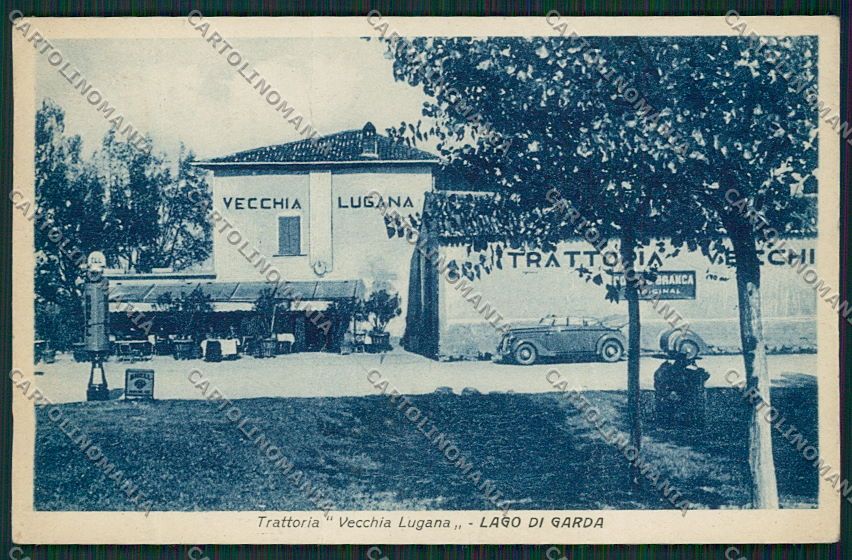Brescia Sirmione Trattoria Vecchia Lugana PIEGATA cartolina EE7859 – fronte