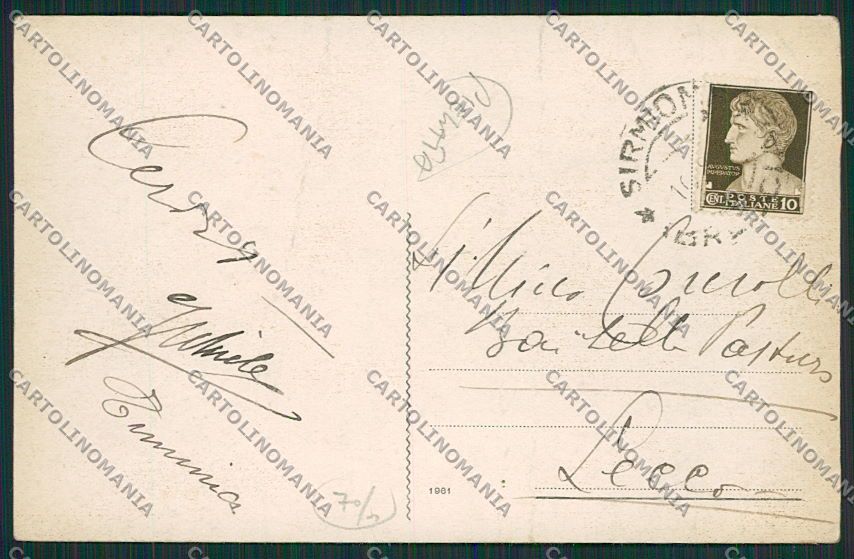 Brescia Sirmione Trattoria Vecchia Lugana PIEGATA cartolina EE7859 – retro