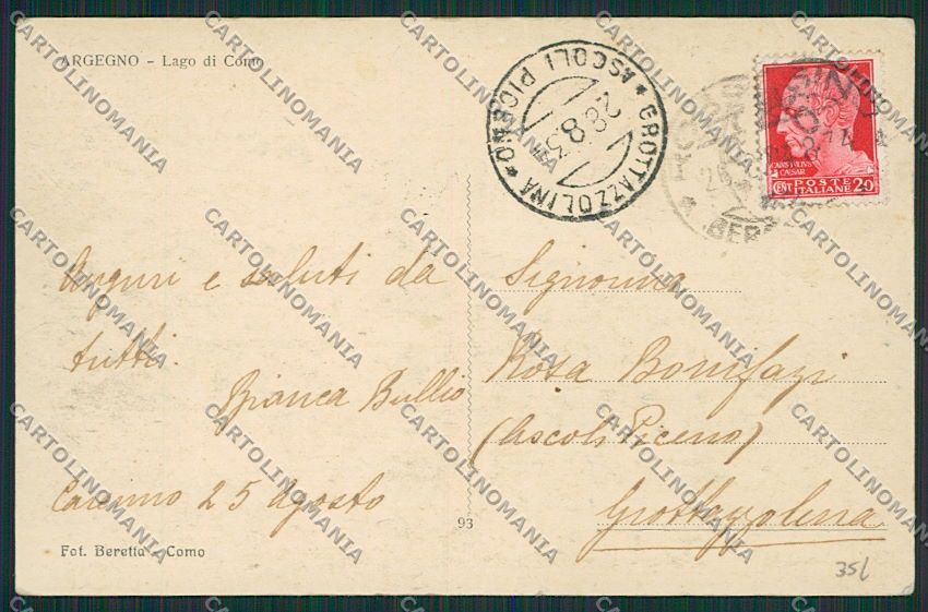 Como Argegno cartolina EE7898 – retro