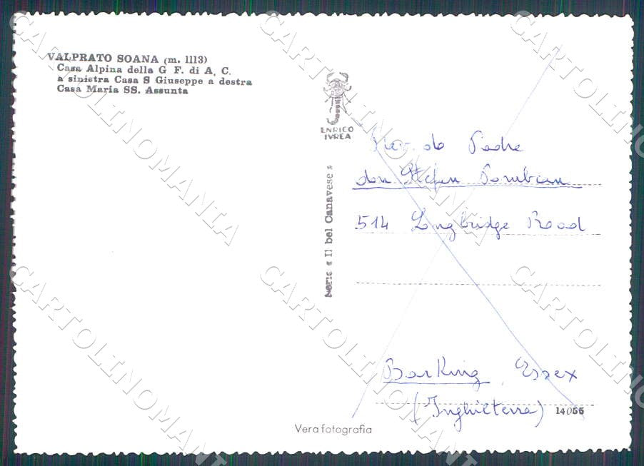 Torino Valprato Soana Casa Alpina San Giuseppe FG Foto cartolina GM0001 – retro