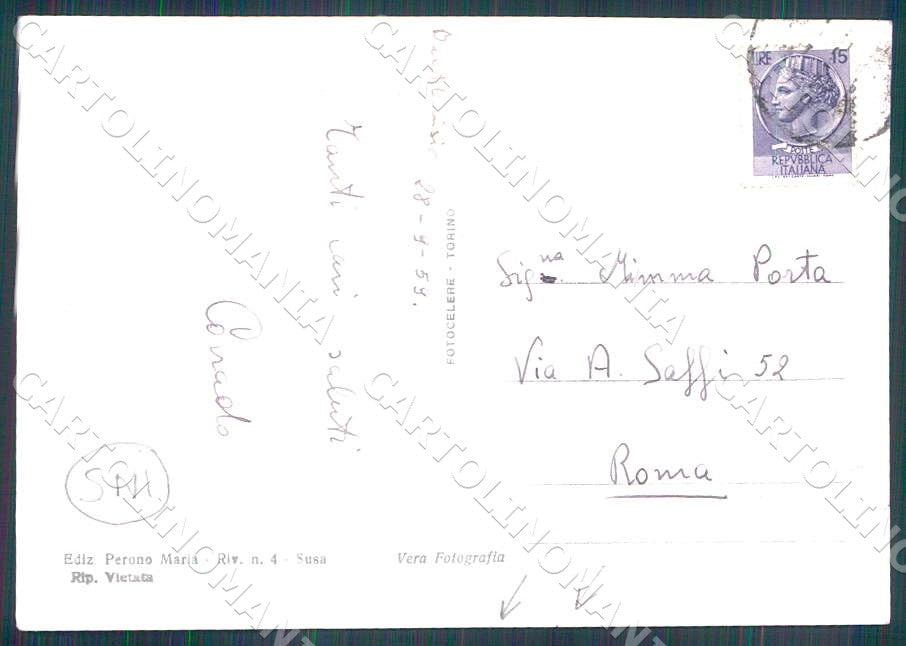 Torino Susa Bard Cenisio STRAPPINI FG Foto cartolina GM0010 – retro