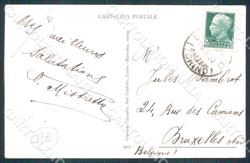 Torino Usseglio Frazione Piazzette ABRASA cartolina GM0020 – retro