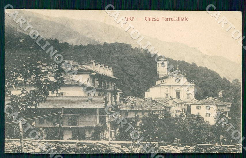 Torino Viù Chiesa Parrocchiale RIFILATA cartolina GM0021 – fronte