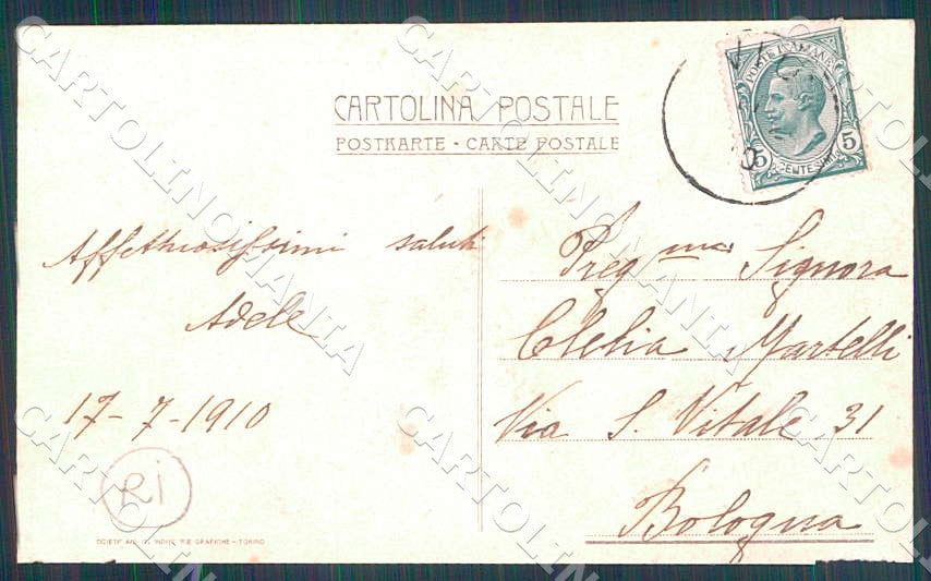 Torino Viù Chiesa Parrocchiale RIFILATA cartolina GM0021 – retro