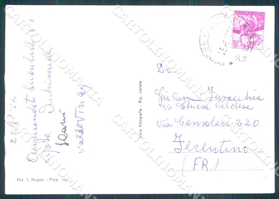 Torino Torre Pellice Saluti da Fonte Blancio Laghetto FG Foto cartolina GM0025 – retro