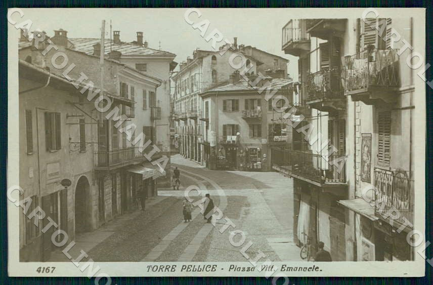 Torino Torre Pellice Piazza Vittorio Emanuele Foto cartolina GM0030 – fronte