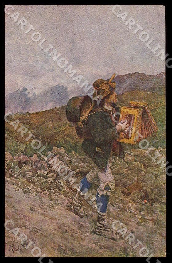 L'Aquila Corelli Ritorno al paese nativo Costumi Organetto cartolina GM0044 – fronte