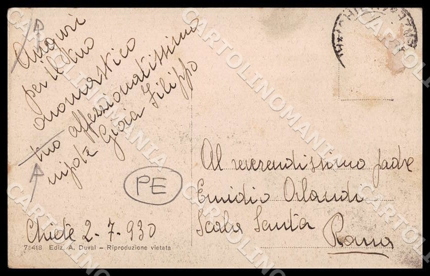 Chieti Città Costumi Abruzzesi PIEGHE Foto cartolina GM0045 – retro