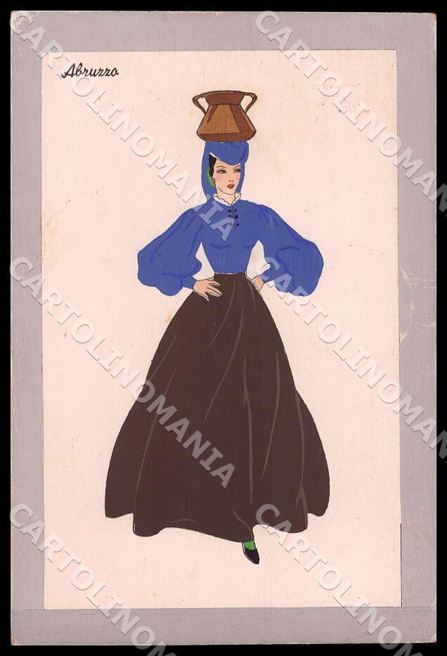 L'Aquila Abruzzo Costumi Meschini Ars Nova FG cartolina GM0067 – fronte