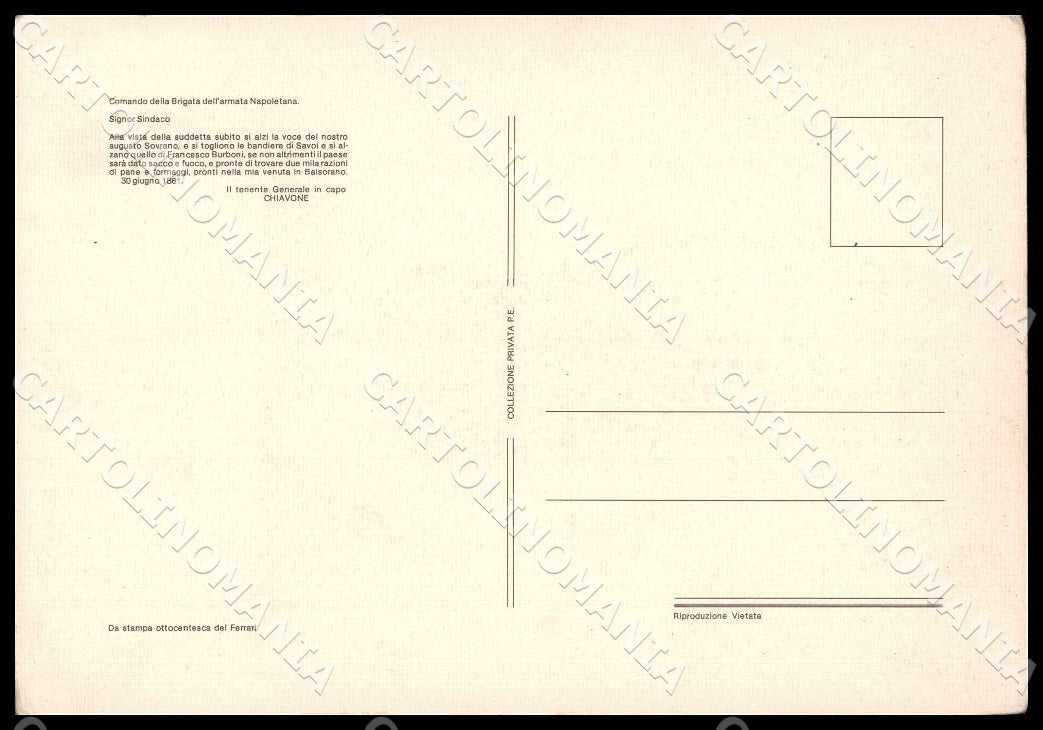 L'Aquila Balsorano Brigante Abruzzese Costumi FG cartolina GM0070 – retro