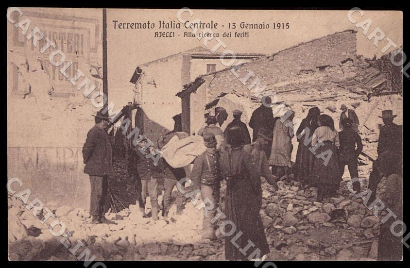 L'Aquila Aielli Terremoto Italia Centrale 13 Gennaio 1915 cartolina GM0074 – fronte