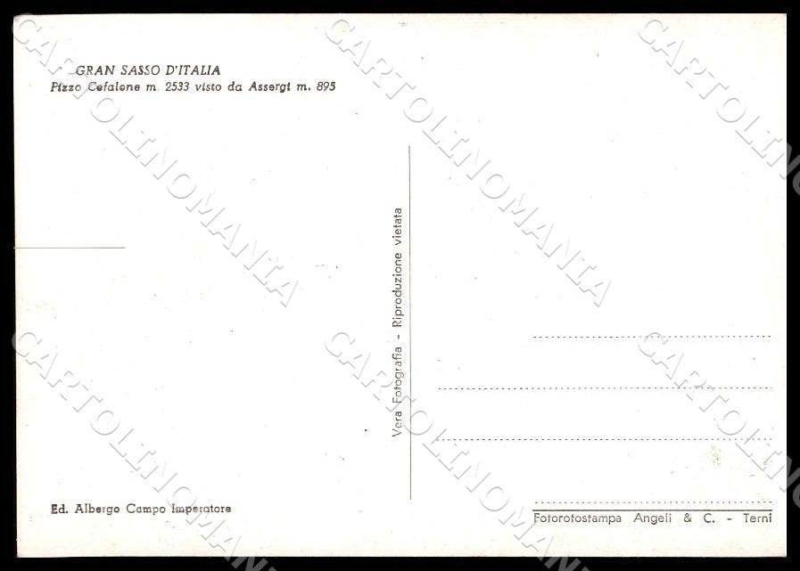 L'Aquila Assergi Gran Sasso d'Italia Pizzo Cefalone FG Foto cartolina GM0100 – retro