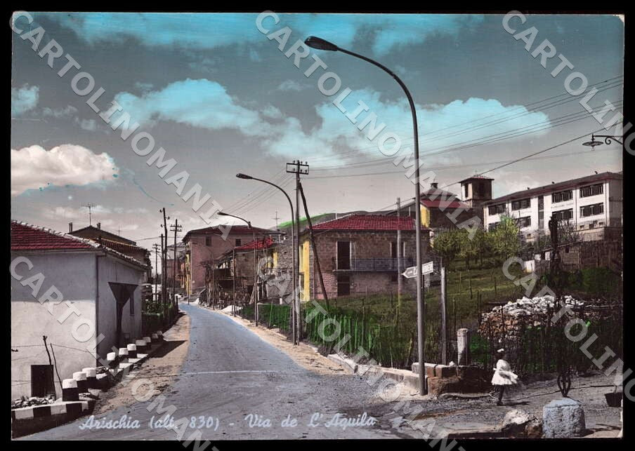 L'Aquila Arischia Via de Alterocca PIEGHINE FG Foto cartolina GM0104 – fronte
