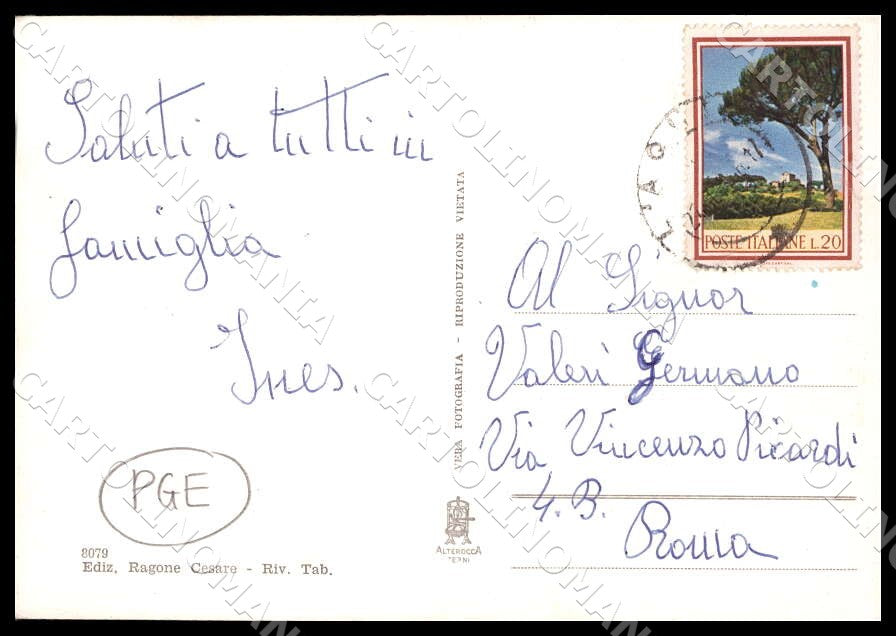 L'Aquila Arischia Via de Alterocca PIEGHINE FG Foto cartolina GM0104 – retro