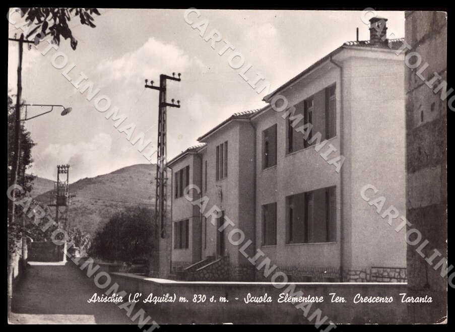 L'Aquila Arischia Scuola Tenente Crescenzo Taranta FG Foto cartolina GM0105 – fronte