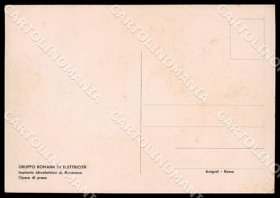 L'Aquila Balsorano Impianto idroelettrico Opere di presa FG cartolina GM0110 – retro