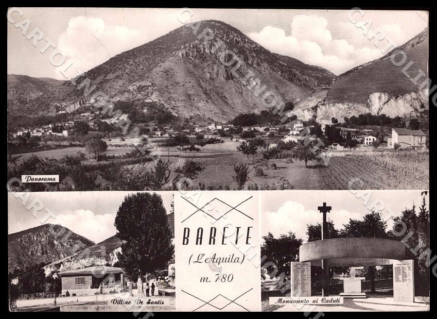 L'Aquila Barete Panorama Villino De Santis Monumento FG Foto cartolina GM0115 – fronte
