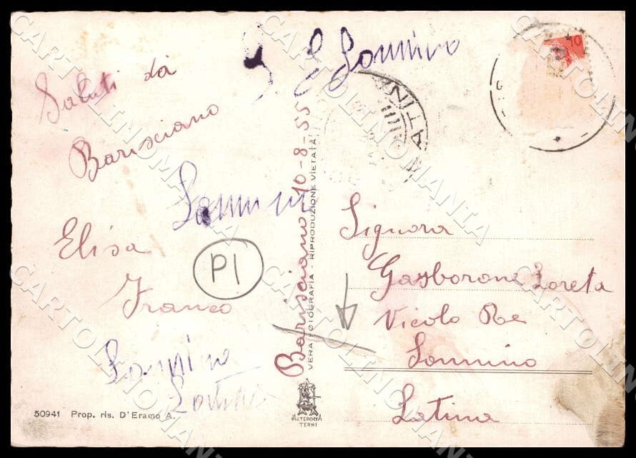 L'Aquila Barisciano Panorama Alterocca PIEGA FG Foto cartolina GM0121 – retro