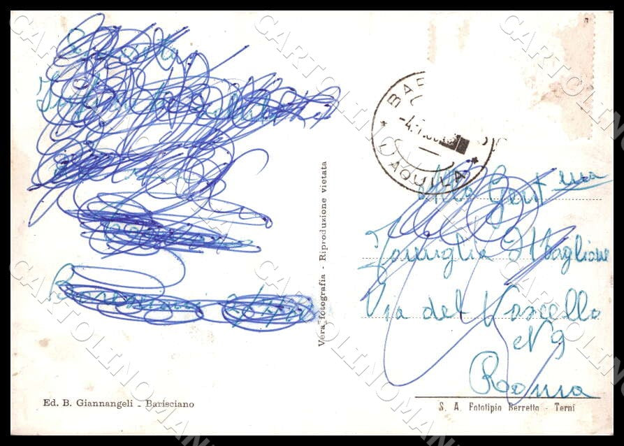 L'Aquila Barisciano Piazza Mercato Auto Bar FG Foto cartolina GM0124 – retro