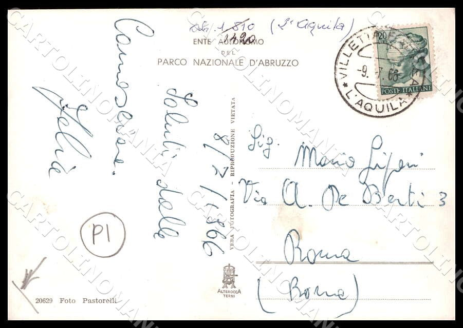 L'Aquila Barrea Parco Nazionale Abruzzo Alterocca PIEGA FG Foto cartolina GM0129 – retro