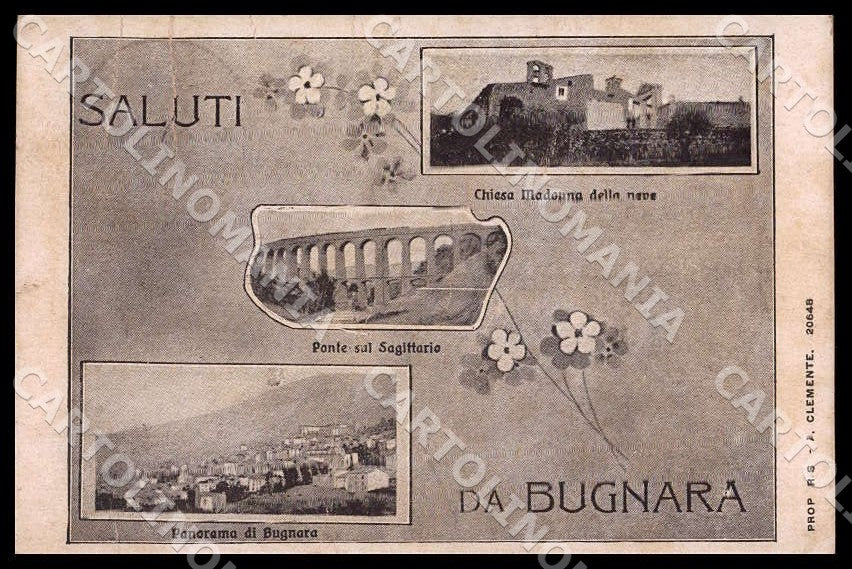 L'Aquila Bugnara Saluti da Chiesa Madonna neve Ponte PIEGHE cartolina GM0131 – fronte