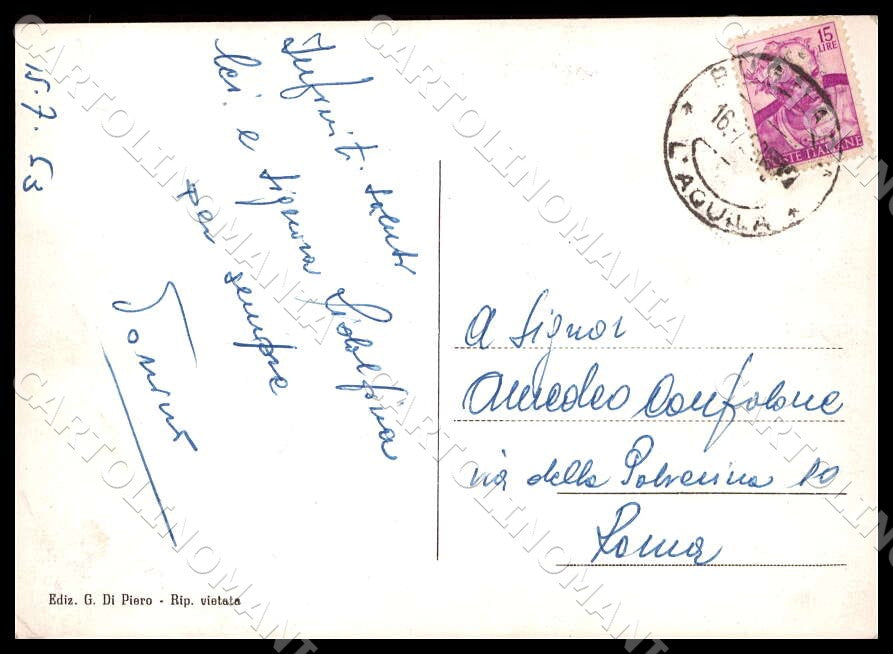 L'Aquila Bugnara Panorama FG Foto cartolina GM0133 – retro