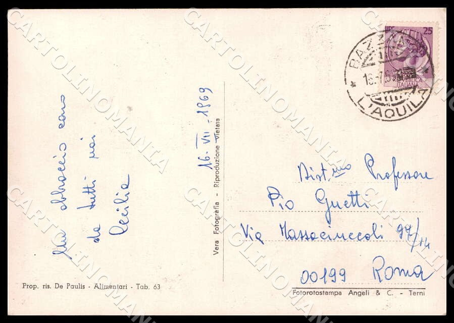 L'Aquila Bazzano Auto FG Foto cartolina GM0135 – retro