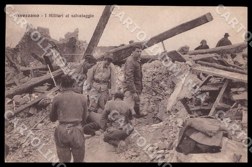 L'Aquila Avezzano Militari salvataggio Terremoto Alterocca cartolina GM0137 – fronte