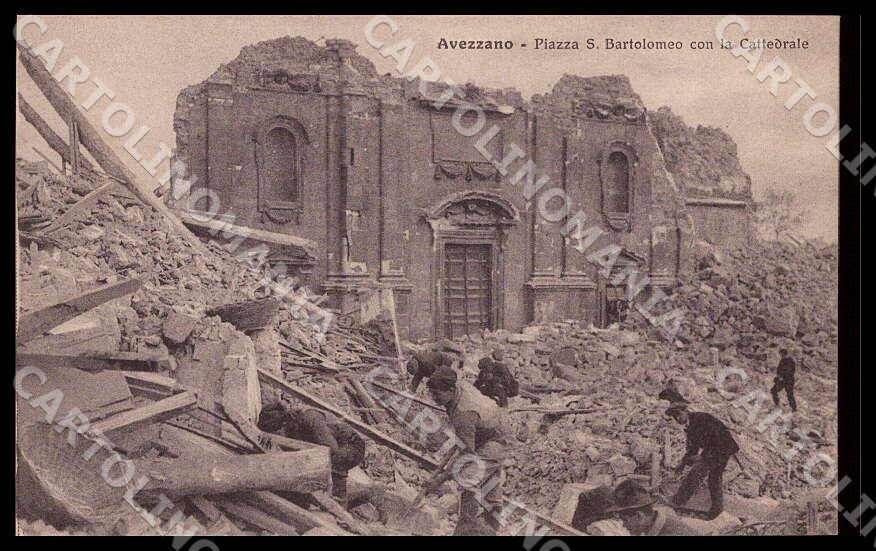 L'Aquila Avezzano Piazza San Bartolomeo Terremoto Alterocca cartolina GM0138 – fronte
