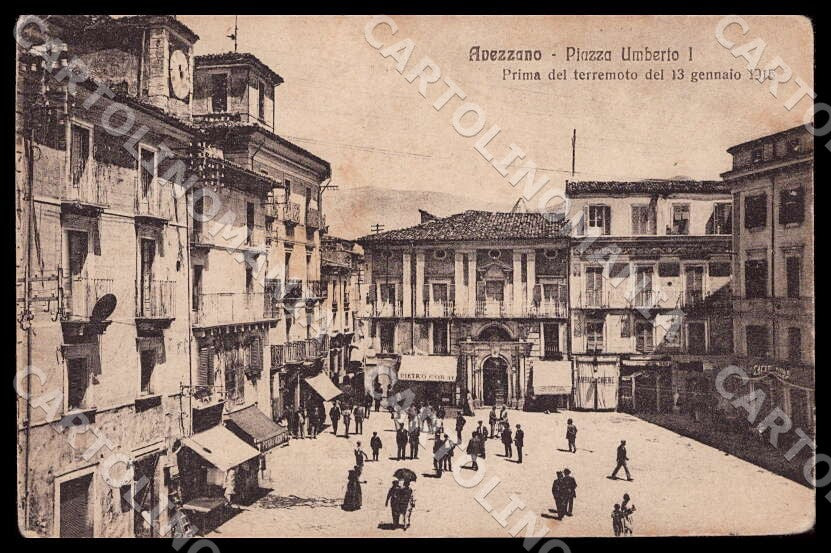L'Aquila Avezzano Piazza Umberto I Prima del Terremoto cartolina GM0141 – fronte