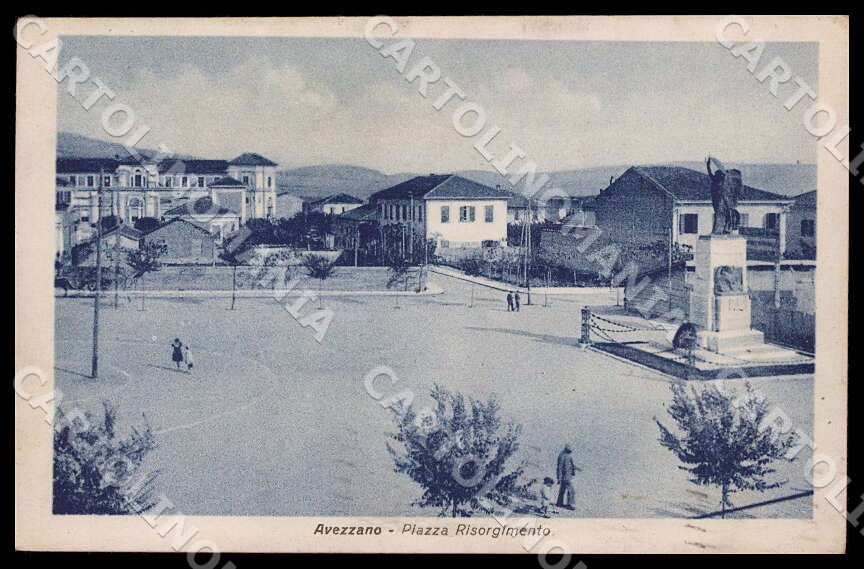 L'Aquila Avezzano Piazza Risorgimento cartolina GM0143 – fronte