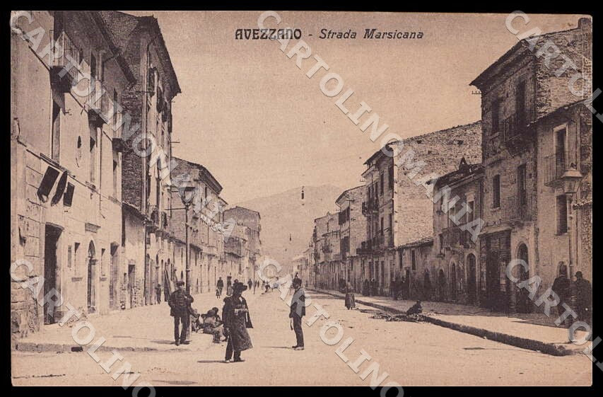 L'Aquila Avezzano Strada Marsicana PIEGHINA cartolina GM0147 – fronte